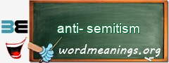 WordMeaning blackboard for anti-semitism